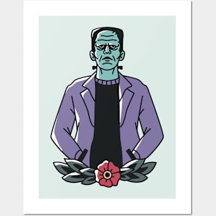 Vintage Frankenstein's Monster Emblem Posters and Art